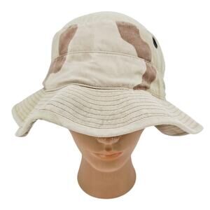 Vintage Military Type II Desert Camouflage Bucket Boonie Hat Cap USA Size 6 1/2